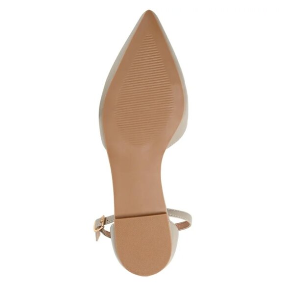 Journee Collection Womens Reba Buckle Pointed Toe Ballet Flats Size 6, Grey - Picture 5 of 5